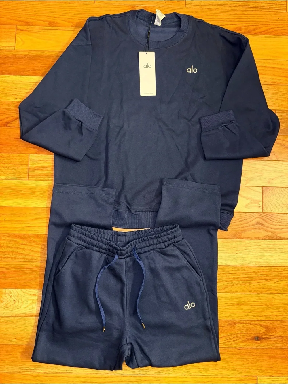 Size L Alo Navy Athletic Drawstring Pants